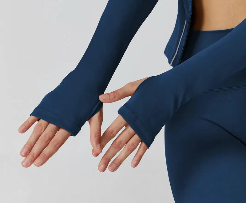 Veste femme yoga poches latérales respirant — flow
