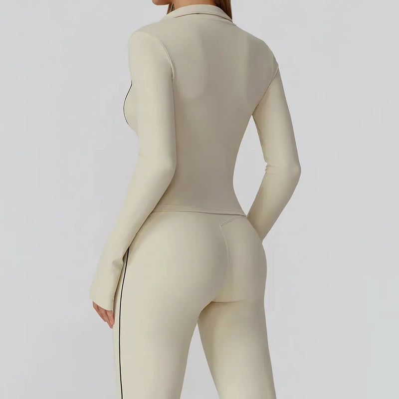 Veste femme yoga poches latérales respirant — flow