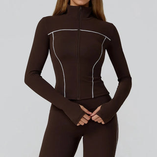 Veste femme yoga poches latérales respirant — flow