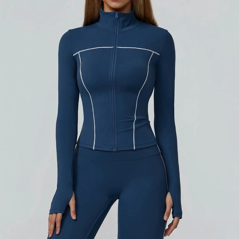 Veste femme yoga poches latérales respirant — flow