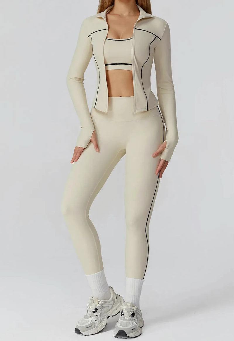 Veste femme yoga poches latérales respirant — flow
