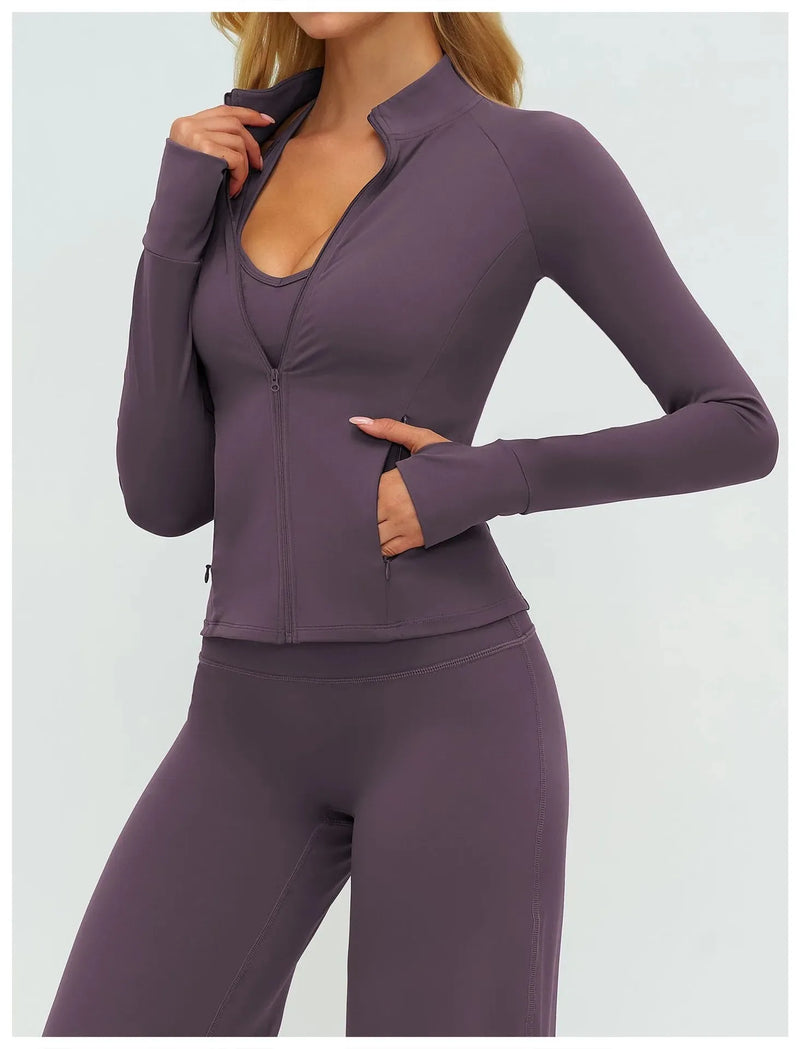Veste femme yoga zip frontal léger respirant — flow
