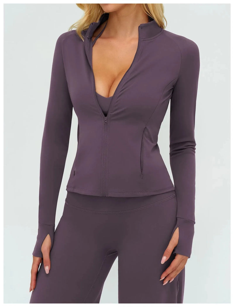 Veste femme yoga zip frontal léger respirant — flow