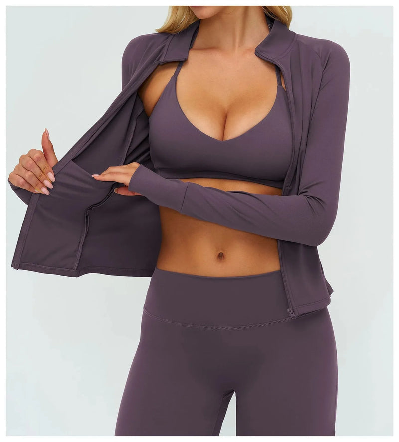 Veste femme yoga zip frontal léger respirant — flow