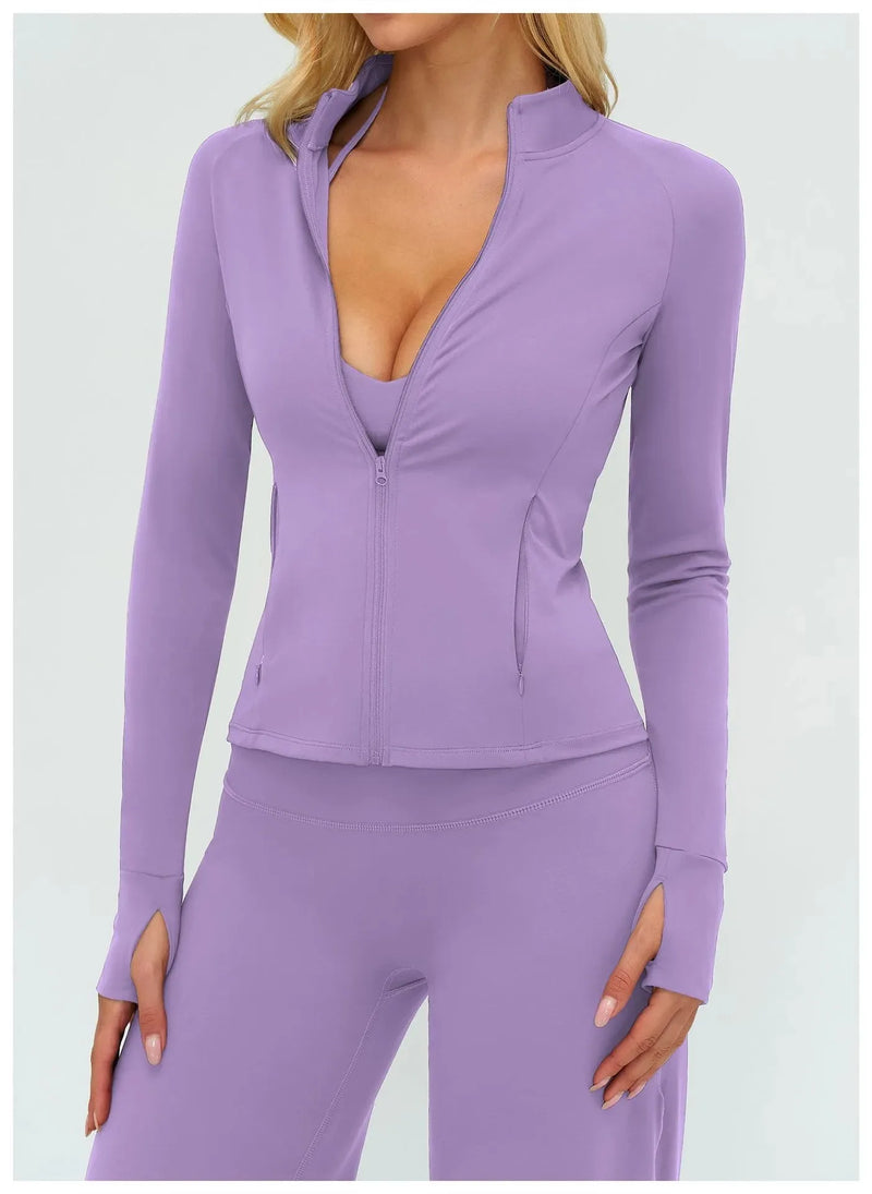 Veste femme yoga zip frontal léger respirant — flow