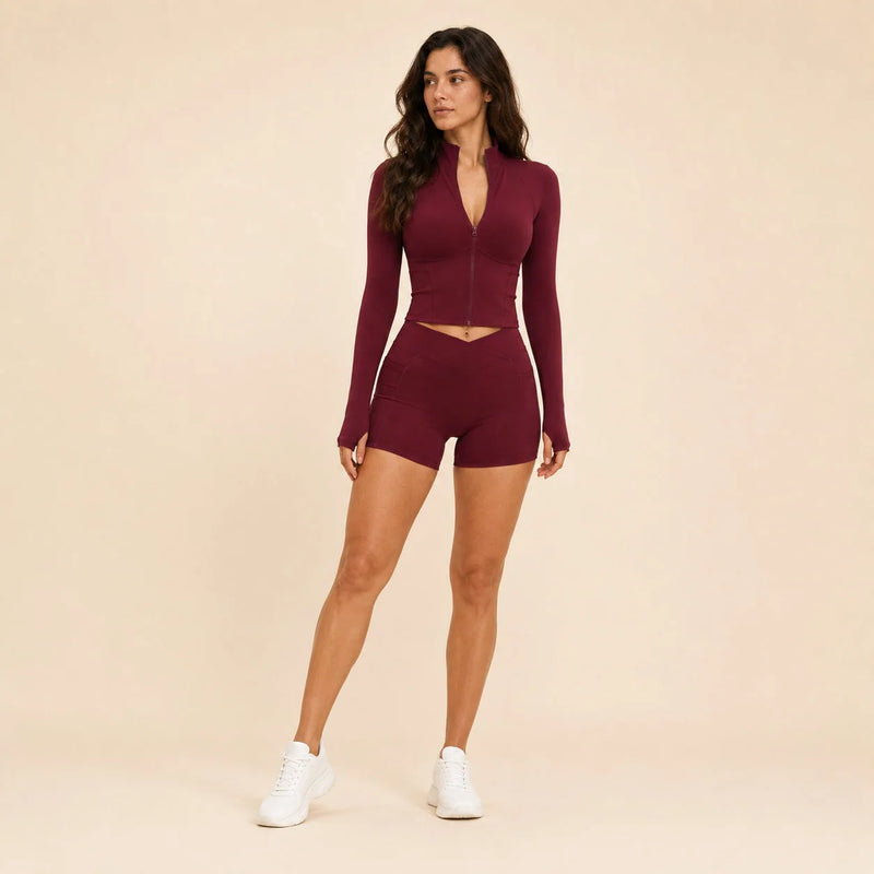 Veste femme yoga zip frontal respirant — flow